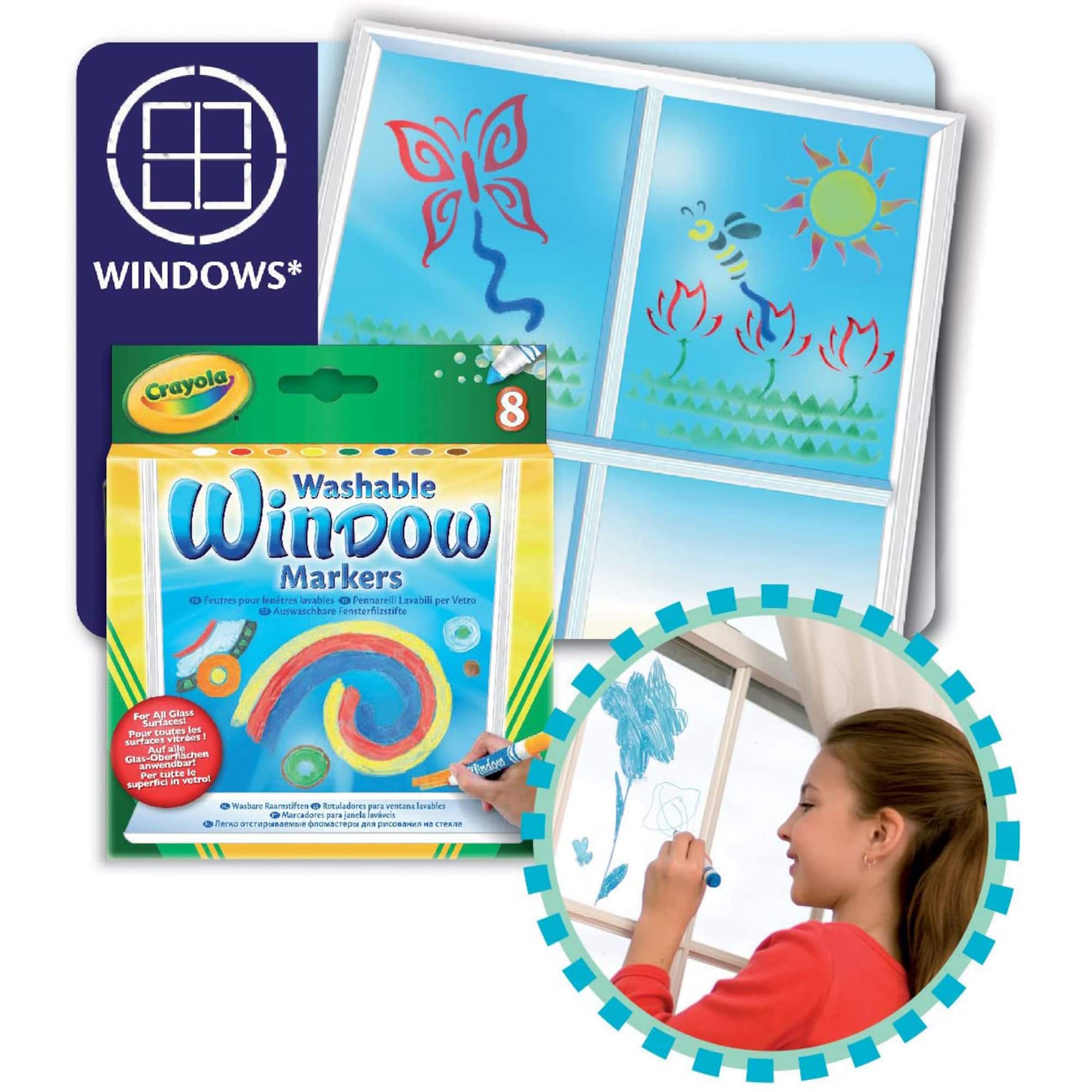 Crayola Washable Window Markers, 8ct.